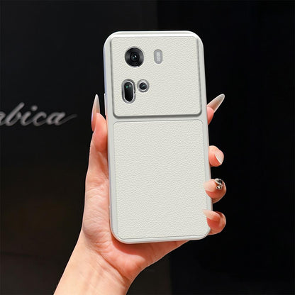 For OPPO Reno11 5G Global Lambskin Series Skin Feel Shockproof Phone Case(Silver)
