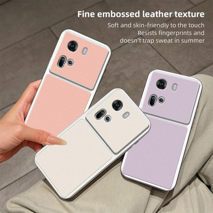 For OPPO Reno11 5G Global Lambskin Series Skin Feel Shockproof Phone Case(Pink)