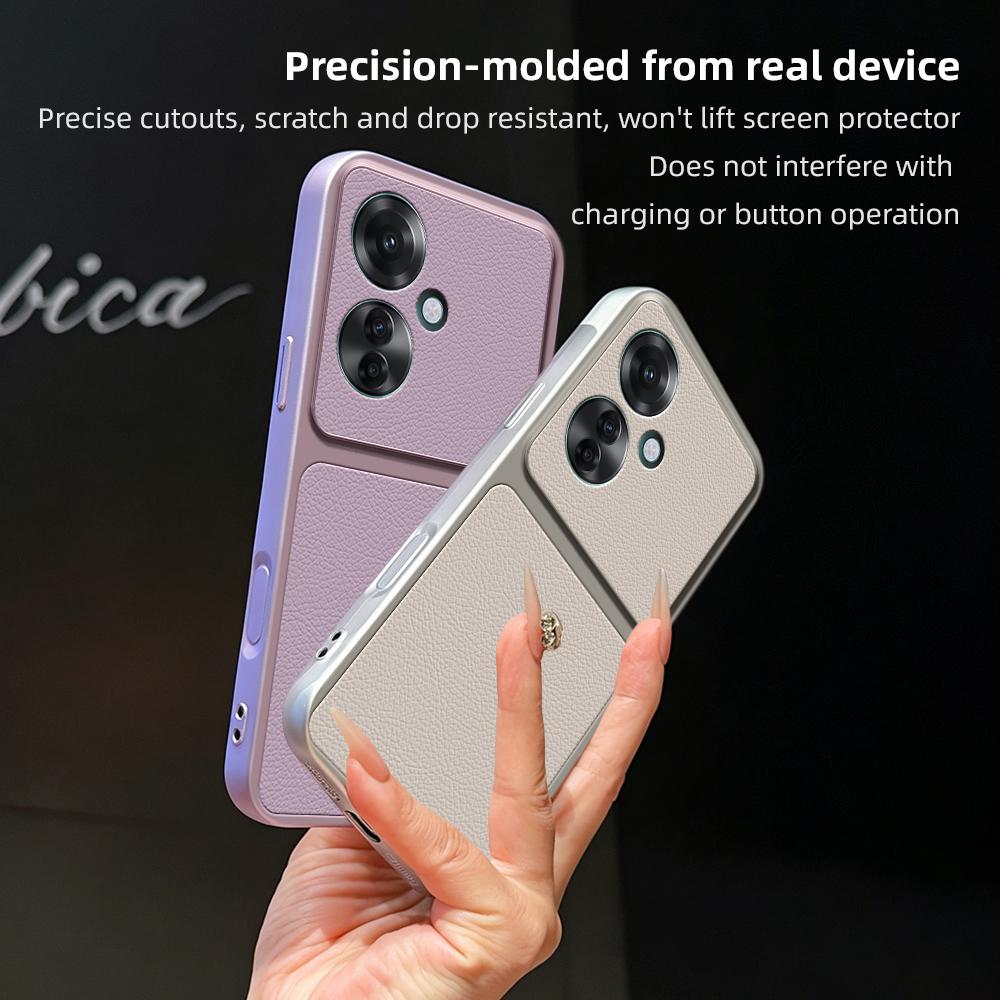 For OPPO Reno11 F Lambskin Series Skin Feel Shockproof Phone Case(Orange)