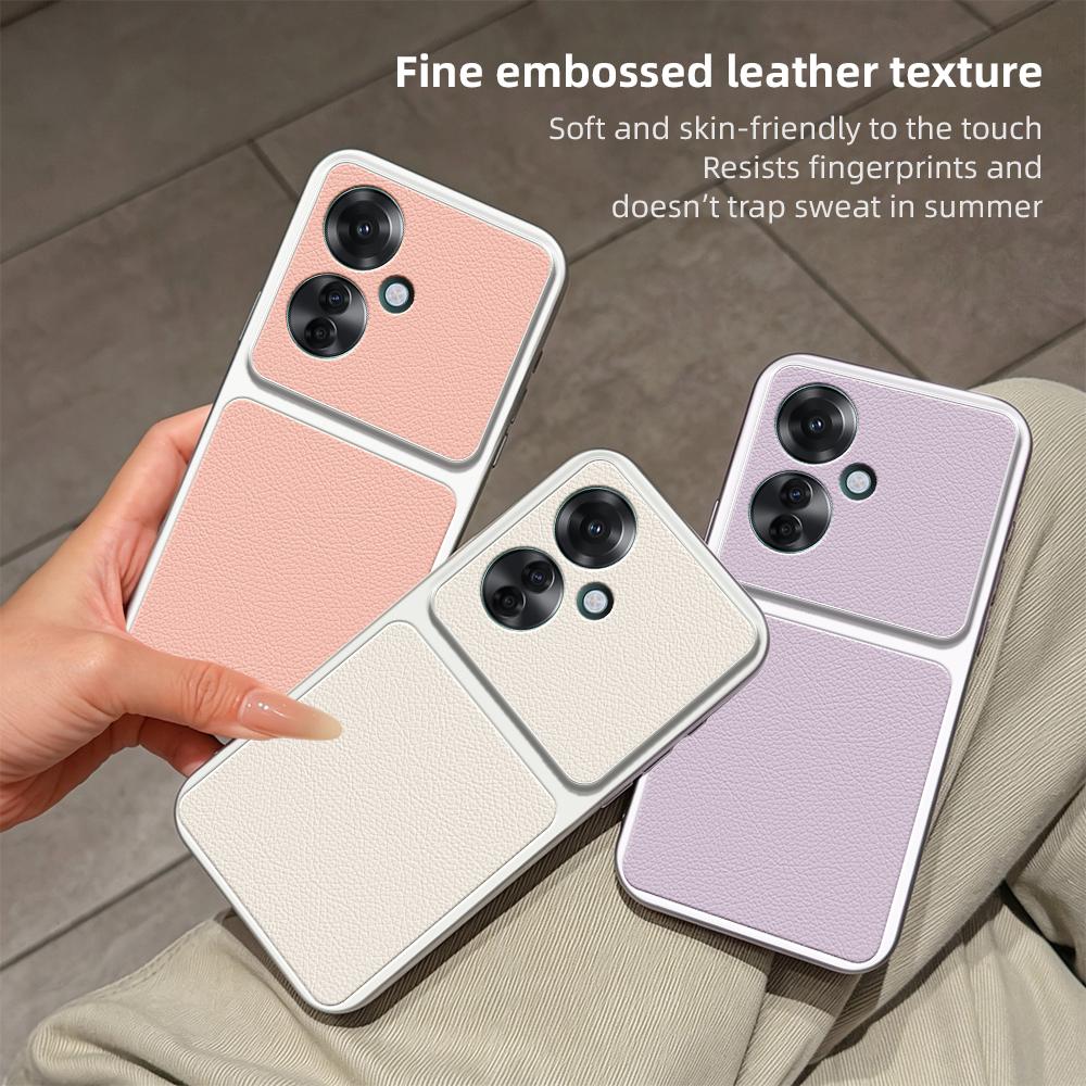 For OPPO Reno11 F Lambskin Series Skin Feel Shockproof Phone Case(Purple)