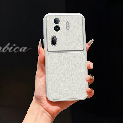 For OPPO Reno11 Pro 5G Global Lambskin Series Skin Feel Shockproof Phone Case(Silver)