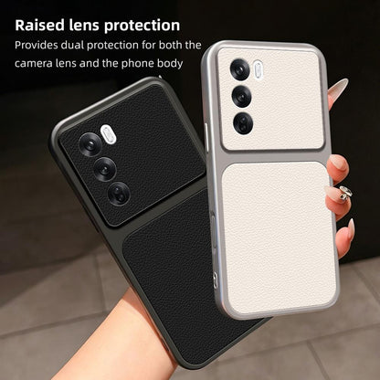 For OPPO Reno12 Global Lambskin Series Skin Feel Shockproof Phone Case(Orange)