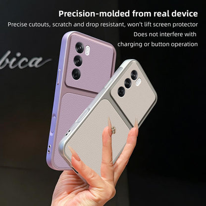 For OPPO Reno12 Global Lambskin Series Skin Feel Shockproof Phone Case(Black)