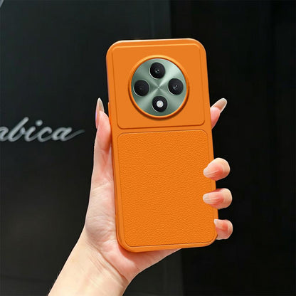 For OPPO Reno12 F 5G / 4G Lambskin Series Skin Feel Shockproof Phone Case(Orange)