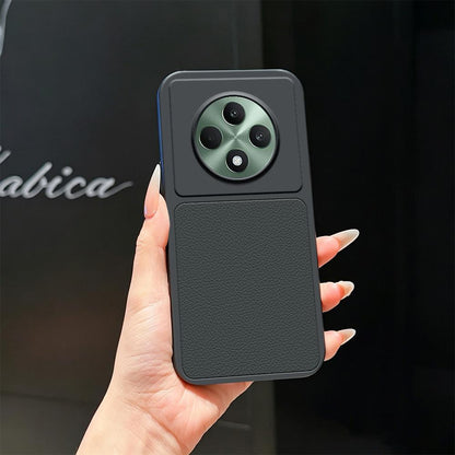 For OPPO Reno12 F 5G / 4G Lambskin Series Skin Feel Shockproof Phone Case(Black)