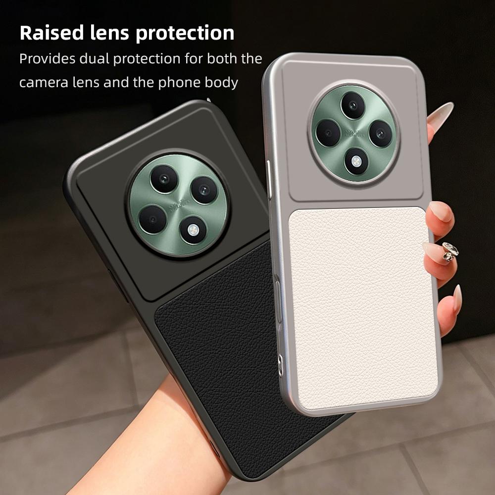 For OPPO Reno12 F 5G / 4G Lambskin Series Skin Feel Shockproof Phone Case(Black)