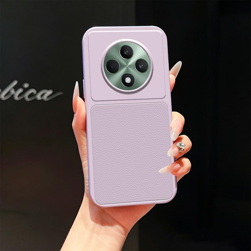 For OPPO Reno12 F 5G / 4G Lambskin Series Skin Feel Shockproof Phone Case(Purple)