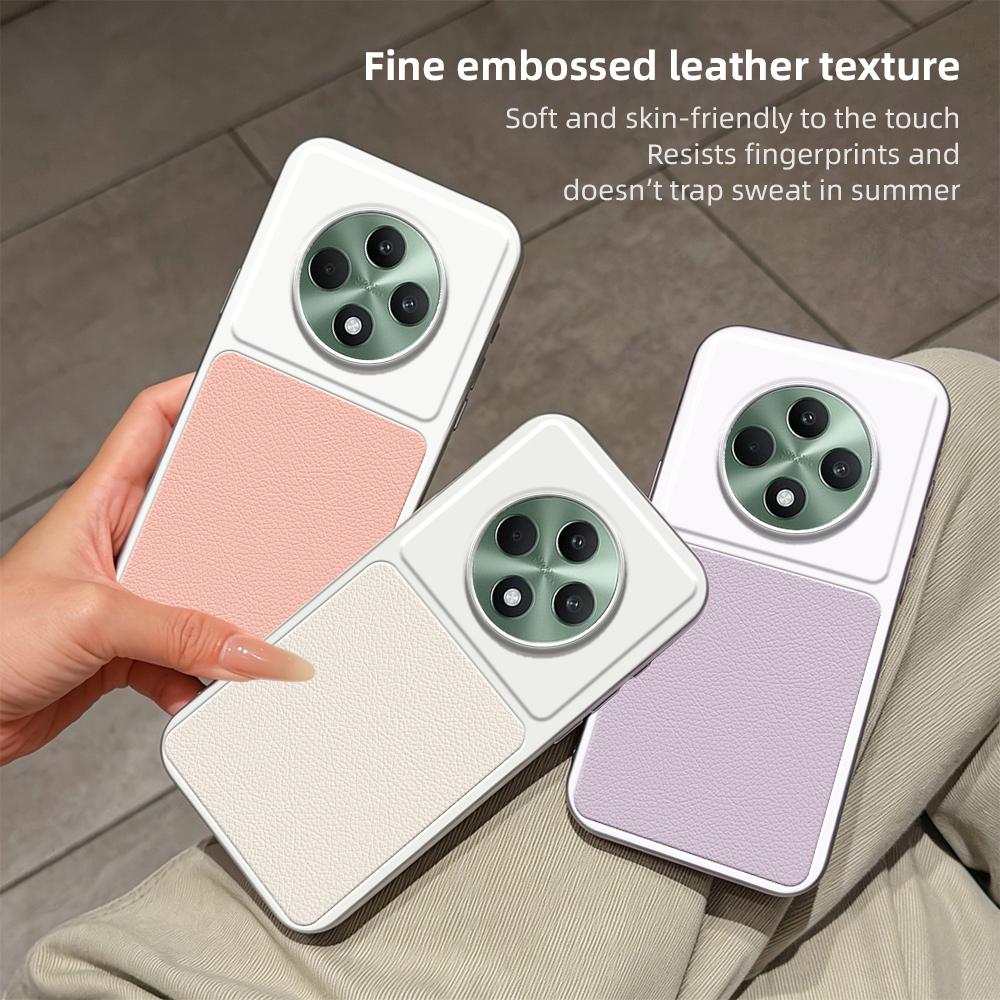 For OPPO Reno12 F 5G / 4G Lambskin Series Skin Feel Shockproof Phone Case(Purple)