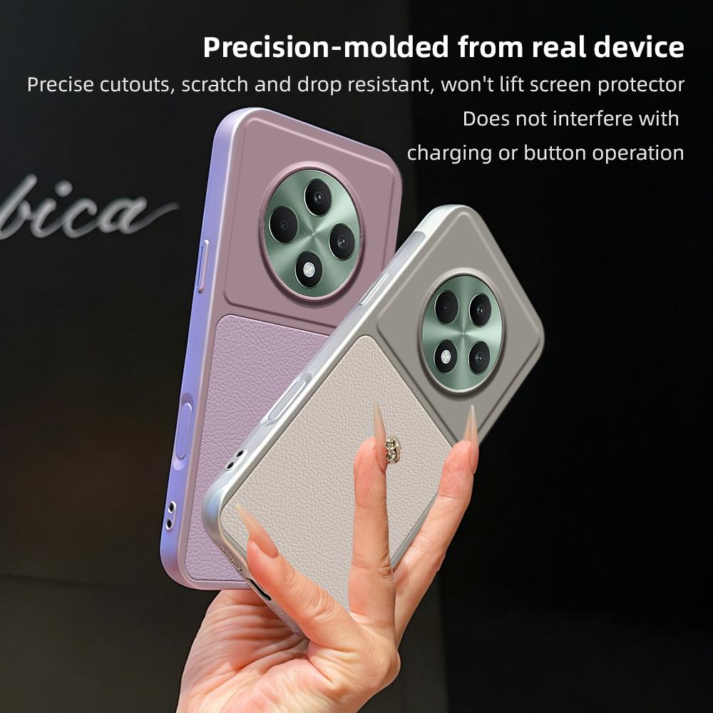 For OPPO Reno12 F 5G / 4G Lambskin Series Skin Feel Shockproof Phone Case(Purple)