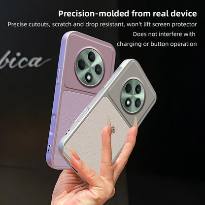 For OPPO Reno12 F 5G / 4G Lambskin Series Skin Feel Shockproof Phone Case(Purple)
