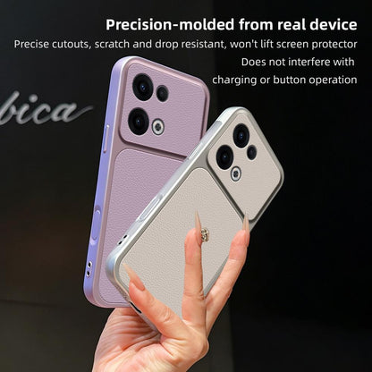 For OPPO Reno13 Global Lambskin Series Skin Feel Shockproof Phone Case(Black)