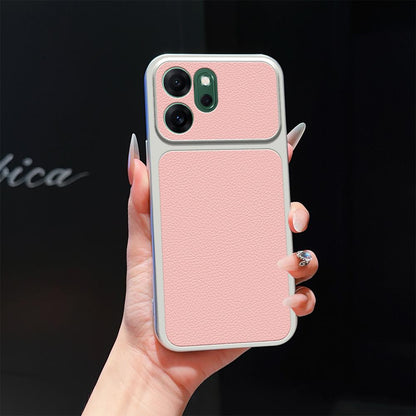 For OPPO Reno14 F 5G Lambskin Series Skin Feel Shockproof Phone Case(Pink)