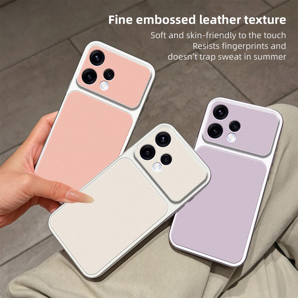 For OPPO Reno15c 5G Lambskin Series Skin Feel Shockproof Phone Case(Black)