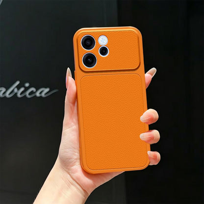 For OPPO Reno15 F 5G Lambskin Series Skin Feel Shockproof Phone Case(Orange)