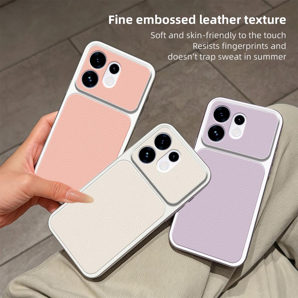 For OPPO Reno16 5G Global Lambskin Series Skin Feel Shockproof Phone Case(Silver)