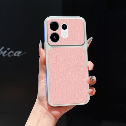 For OPPO Reno16 5G Global Lambskin Series Skin Feel Shockproof Phone Case(Pink)