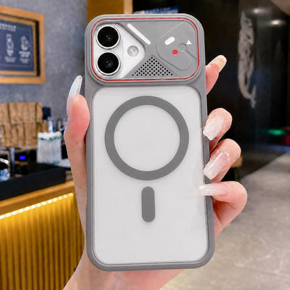 For iPhone 17 Mirror Shield Iridescent Color Magnetic Phone Case(Grey)