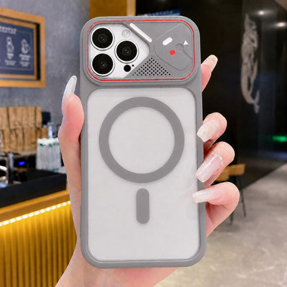 For iPhone 13 Pro Mirror Shield Iridescent Color Magnetic Phone Case(Grey)