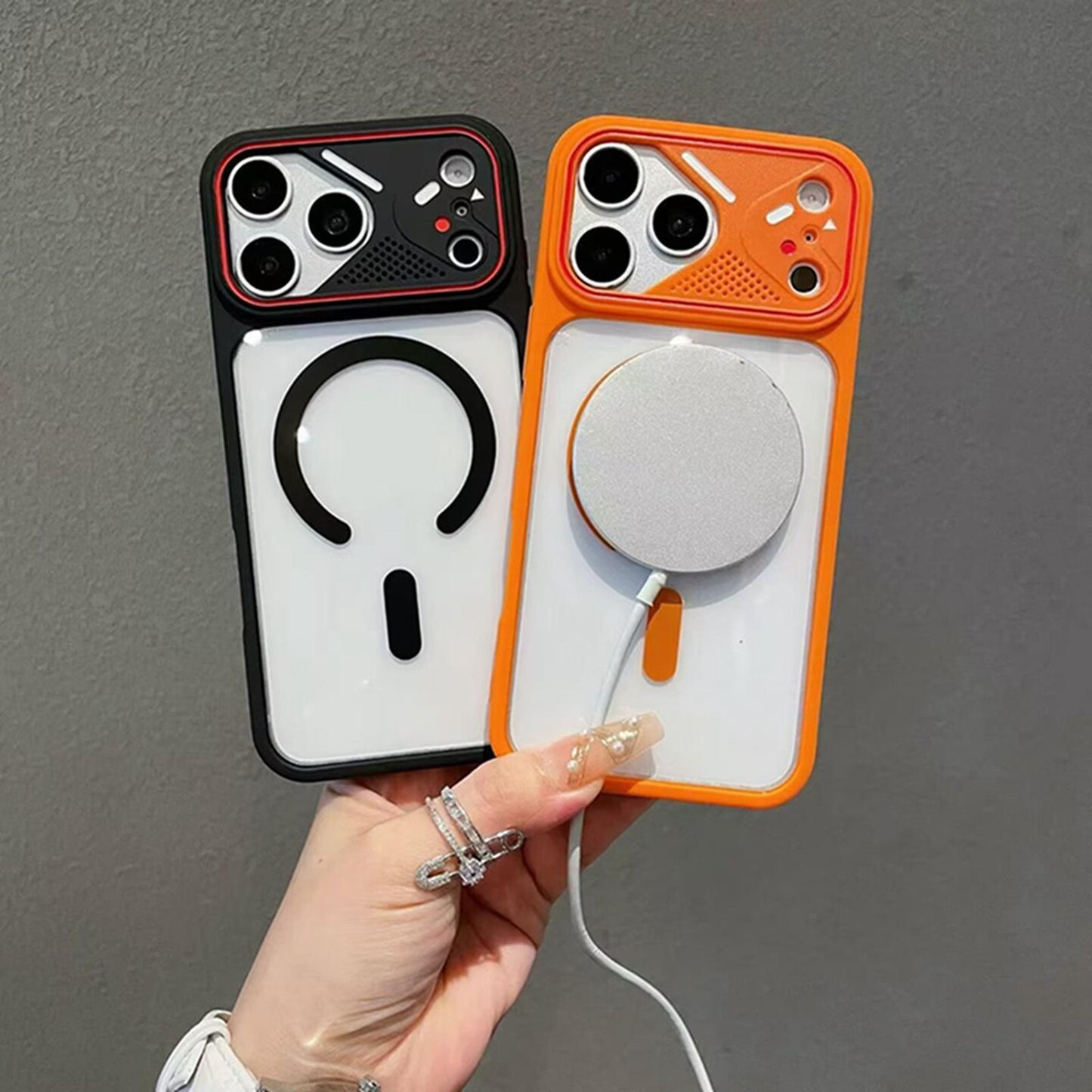 For iPhone 16 Mirror Shield Iridescent Color Magnetic Phone Case(Brown)