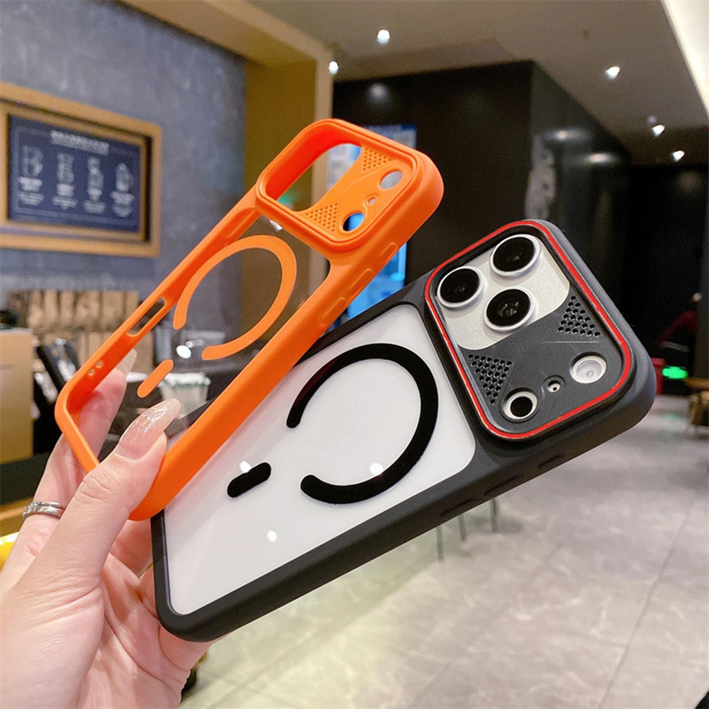 For iPhone 14 Pro Max Mirror Shield Iridescent Color Magnetic Phone Case(Grey)