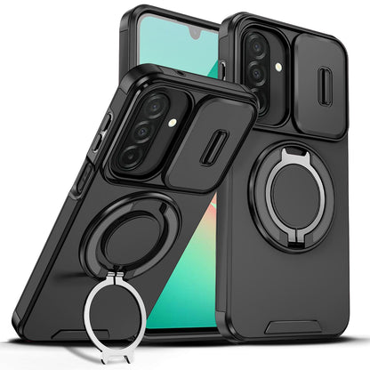 For Samsung Galaxy A27 5G Sliding Camshield Ring Holder Phone Case(Black)