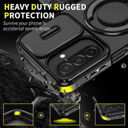 For Samsung Galaxy A27 5G Sliding Camshield Ring Holder Phone Case(Black)