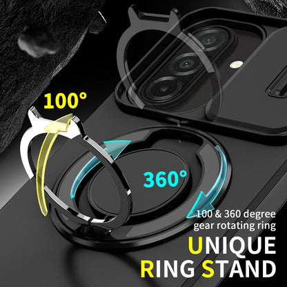 For Samsung Galaxy A27 5G Sliding Camshield Ring Holder Phone Case(Black)
