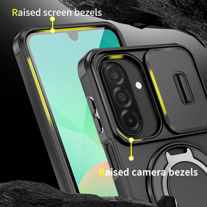 For Samsung Galaxy A27 5G Sliding Camshield Ring Holder Phone Case(Black)