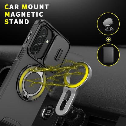 For Samsung Galaxy A27 5G Sliding Camshield Ring Holder Phone Case(Black)