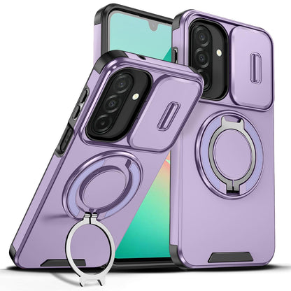 For Samsung Galaxy A27 5G Sliding Camshield Ring Holder Phone Case(Purple)
