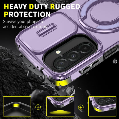 For Samsung Galaxy A27 5G Sliding Camshield Ring Holder Phone Case(Purple)