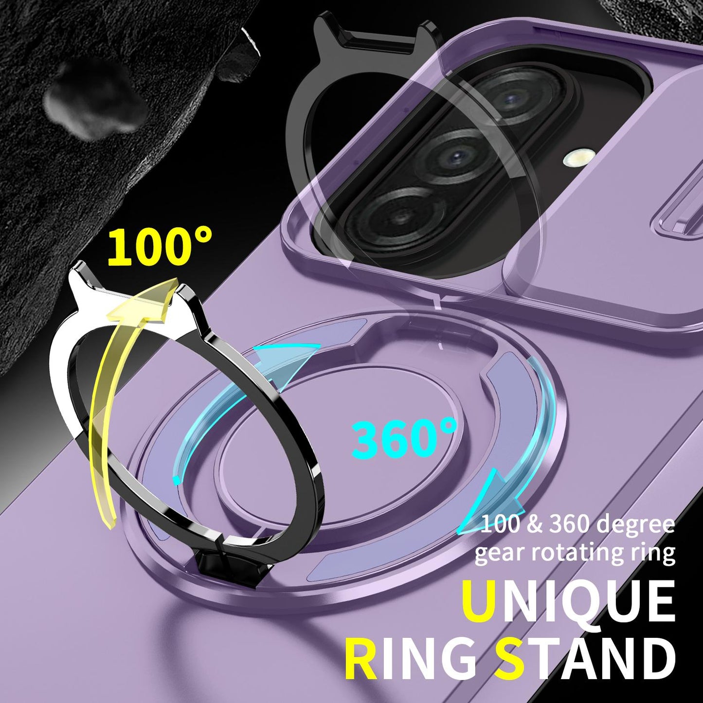 For Samsung Galaxy A27 5G Sliding Camshield Ring Holder Phone Case(Purple)