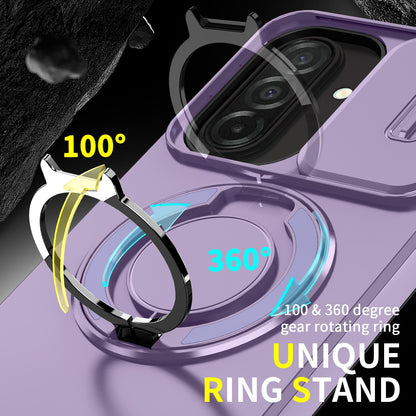 For Samsung Galaxy A27 5G Sliding Camshield Ring Holder Phone Case(Purple)