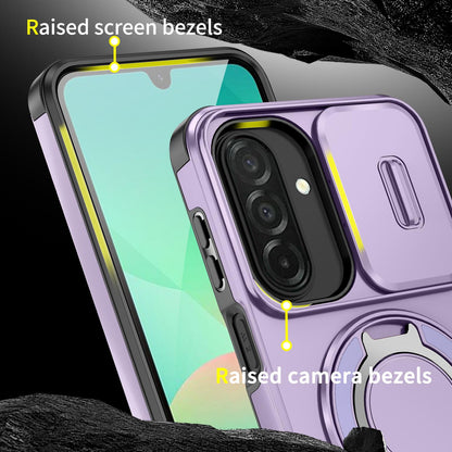 For Samsung Galaxy A27 5G Sliding Camshield Ring Holder Phone Case(Purple)