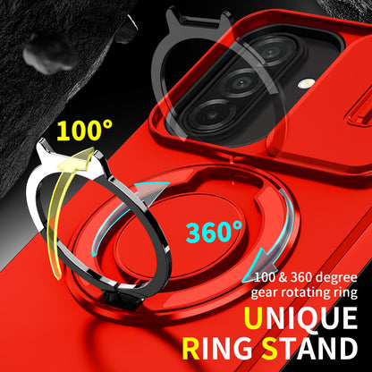 For Samsung Galaxy A27 5G Sliding Camshield Ring Holder Phone Case(Red)
