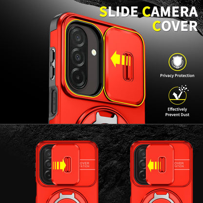 For Samsung Galaxy A27 5G Sliding Camshield Ring Holder Phone Case(Red)