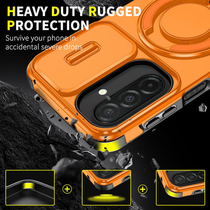 For Samsung Galaxy A27 5G Sliding Camshield Ring Holder Phone Case(Orange)