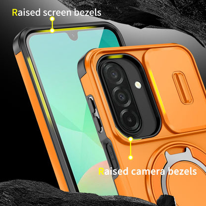 For Samsung Galaxy A27 5G Sliding Camshield Ring Holder Phone Case(Orange)