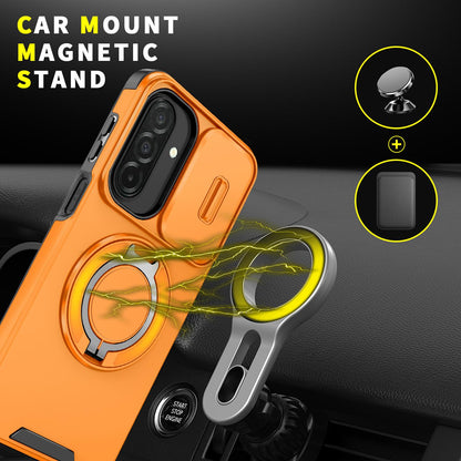 For Samsung Galaxy A27 5G Sliding Camshield Ring Holder Phone Case(Orange)