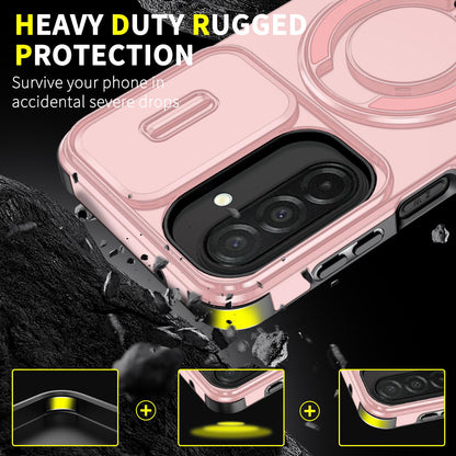 For Samsung Galaxy A27 5G Sliding Camshield Ring Holder Phone Case(Pink)