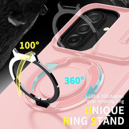 For Samsung Galaxy A27 5G Sliding Camshield Ring Holder Phone Case(Pink)