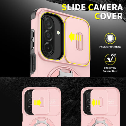 For Samsung Galaxy A27 5G Sliding Camshield Ring Holder Phone Case(Pink)