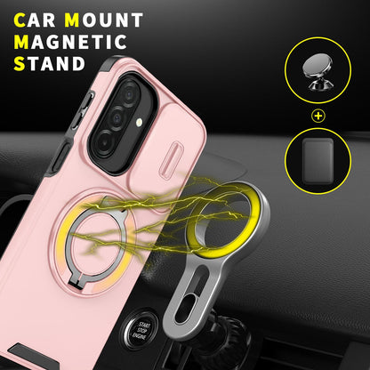 For Samsung Galaxy A27 5G Sliding Camshield Ring Holder Phone Case(Pink)