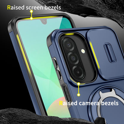 For Samsung Galaxy A27 5G Sliding Camshield Ring Holder Phone Case(Blue)