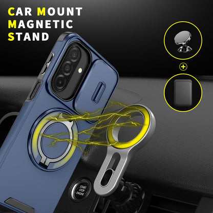For Samsung Galaxy A27 5G Sliding Camshield Ring Holder Phone Case(Blue)