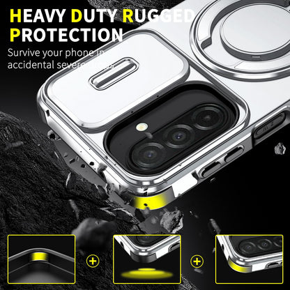 For Samsung Galaxy A27 5G Sliding Camshield Ring Holder Phone Case(Silver)