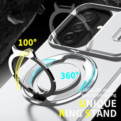 For Samsung Galaxy A27 5G Sliding Camshield Ring Holder Phone Case(Silver)