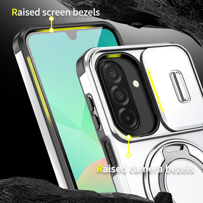 For Samsung Galaxy A27 5G Sliding Camshield Ring Holder Phone Case(Silver)