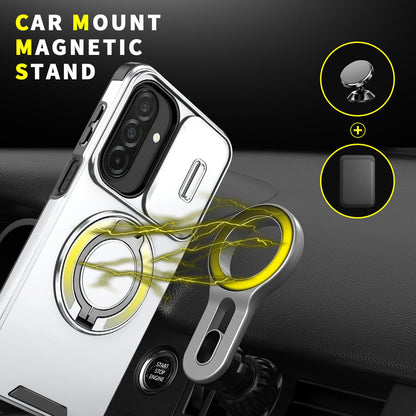 For Samsung Galaxy A27 5G Sliding Camshield Ring Holder Phone Case(Silver)