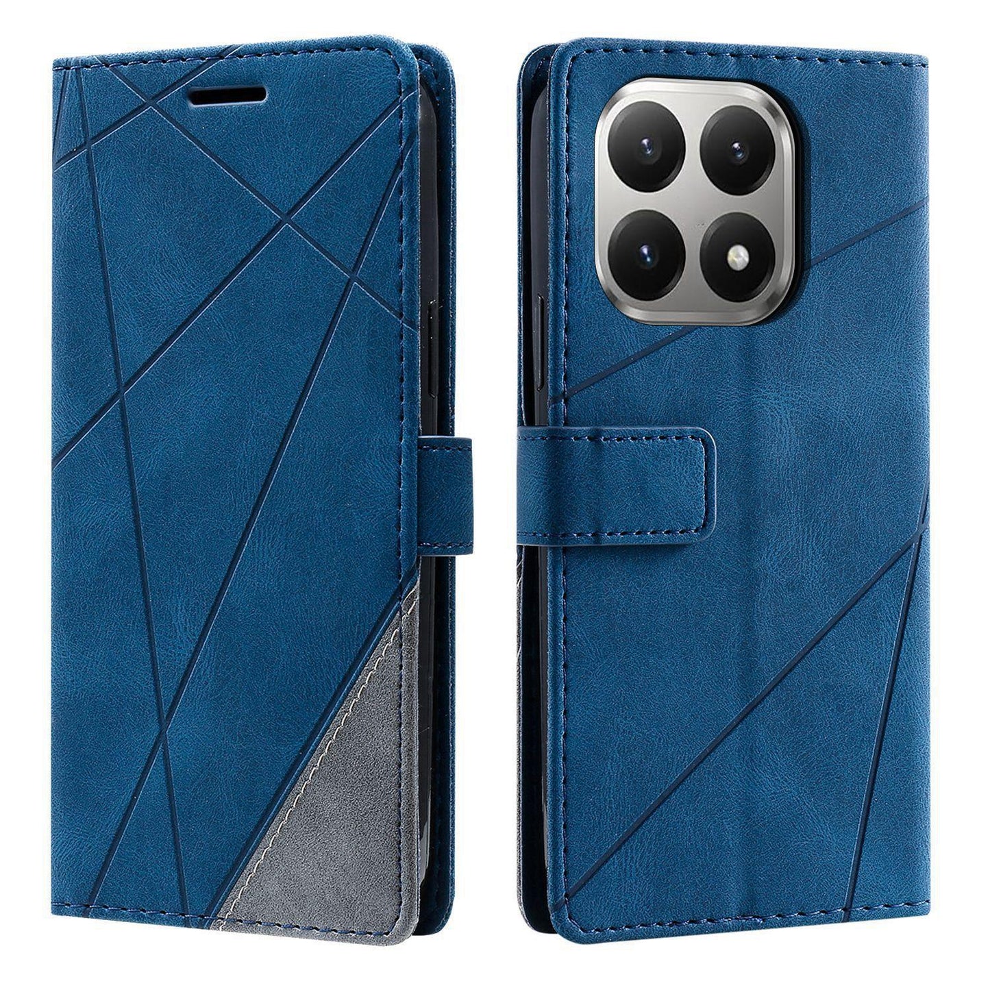 For Xiaomi 15T 5G Skin Feel Splicing Leather Phone Case(Blue)